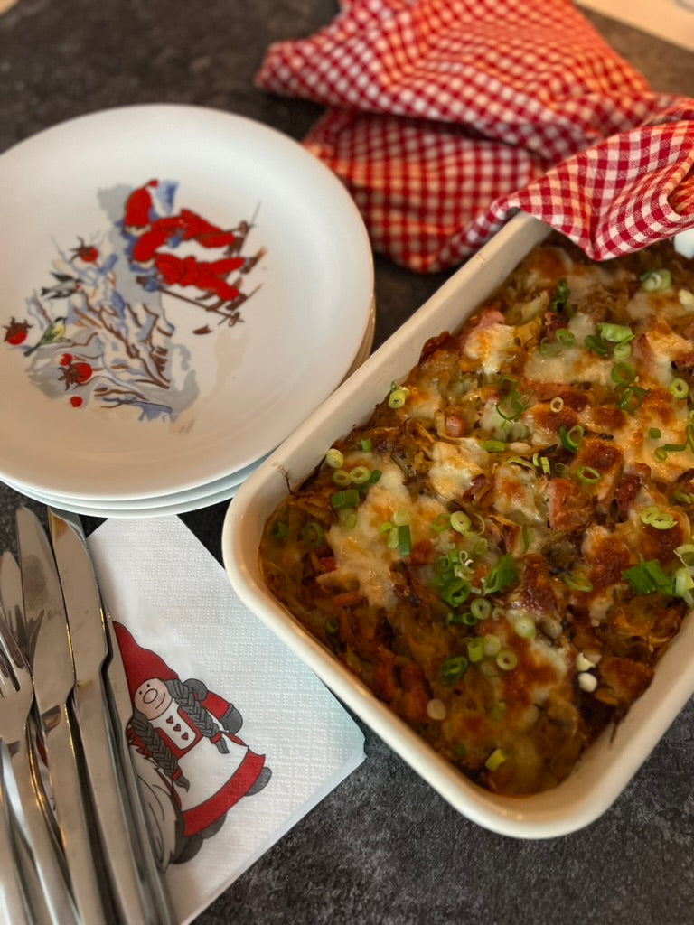 Skink- och vitkålsgratäng